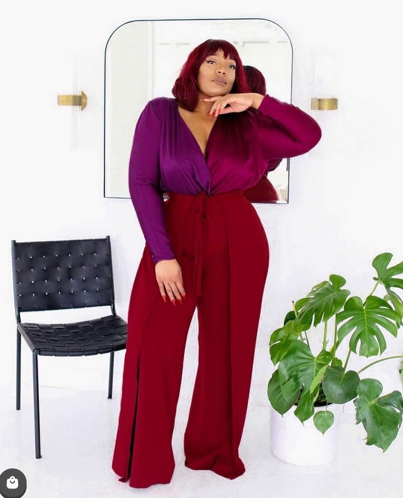 Berry With Envy Two-toned Bodysuit